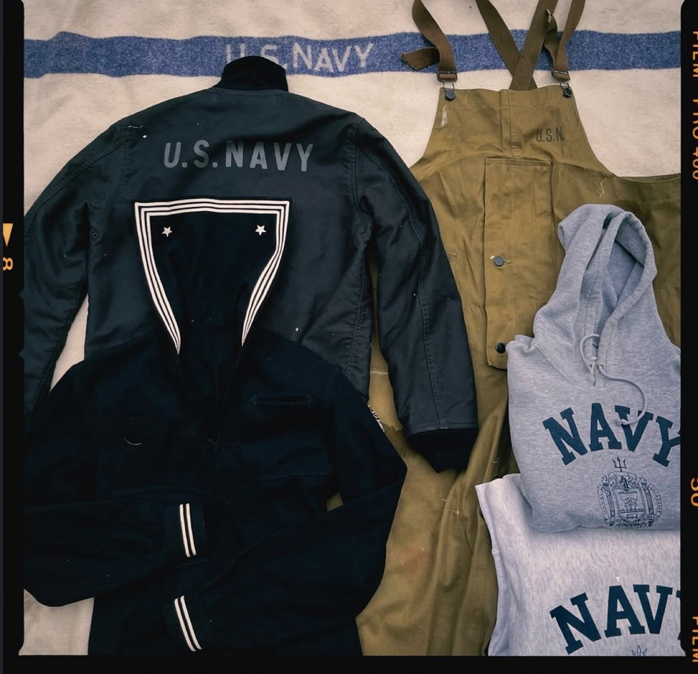 A 1940s World War II-era U.S. Navy clothing collection, prized by vintage collectors for its designs and materials