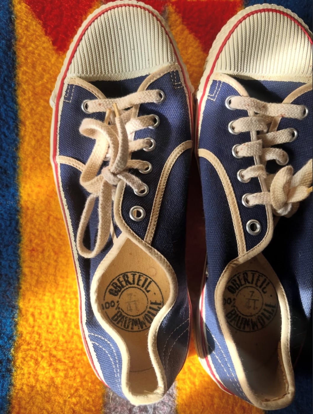 1960s-70s canvas sneakers made in the DDR (East Germany) for the German-speaking market, part of the Eastern Bloc production of that era